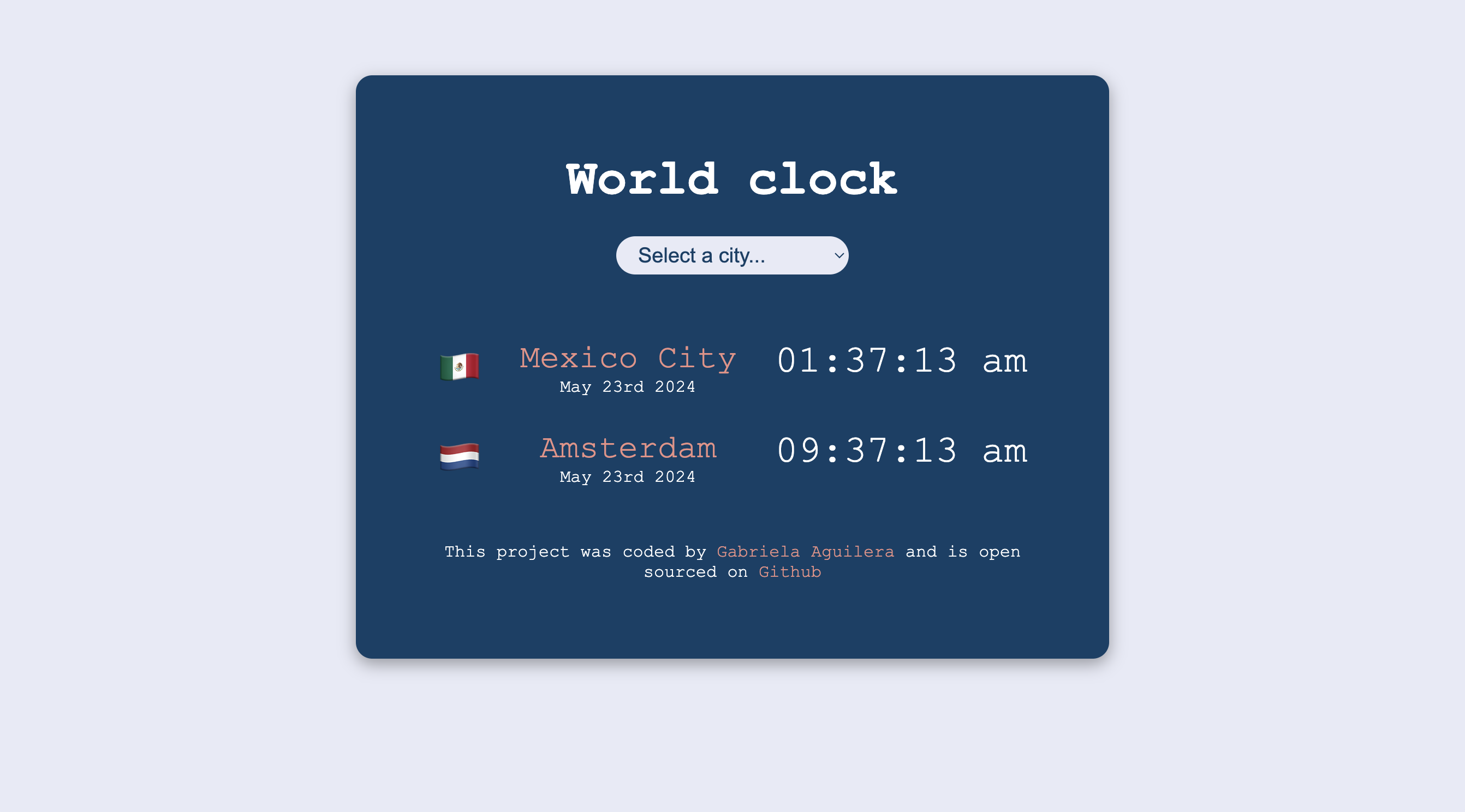 World clock app